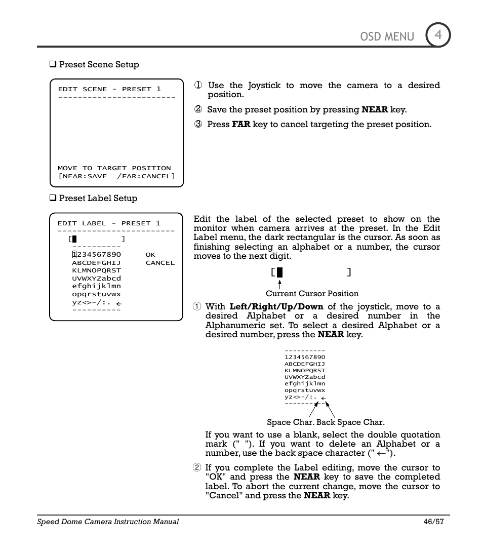 Icr-100x 46, Osd menu | IC Realtime 480TVL Super Night Vision Outdoor AF 22X Zoom Camera (ICR200X) User Manual | Page 38 / 46