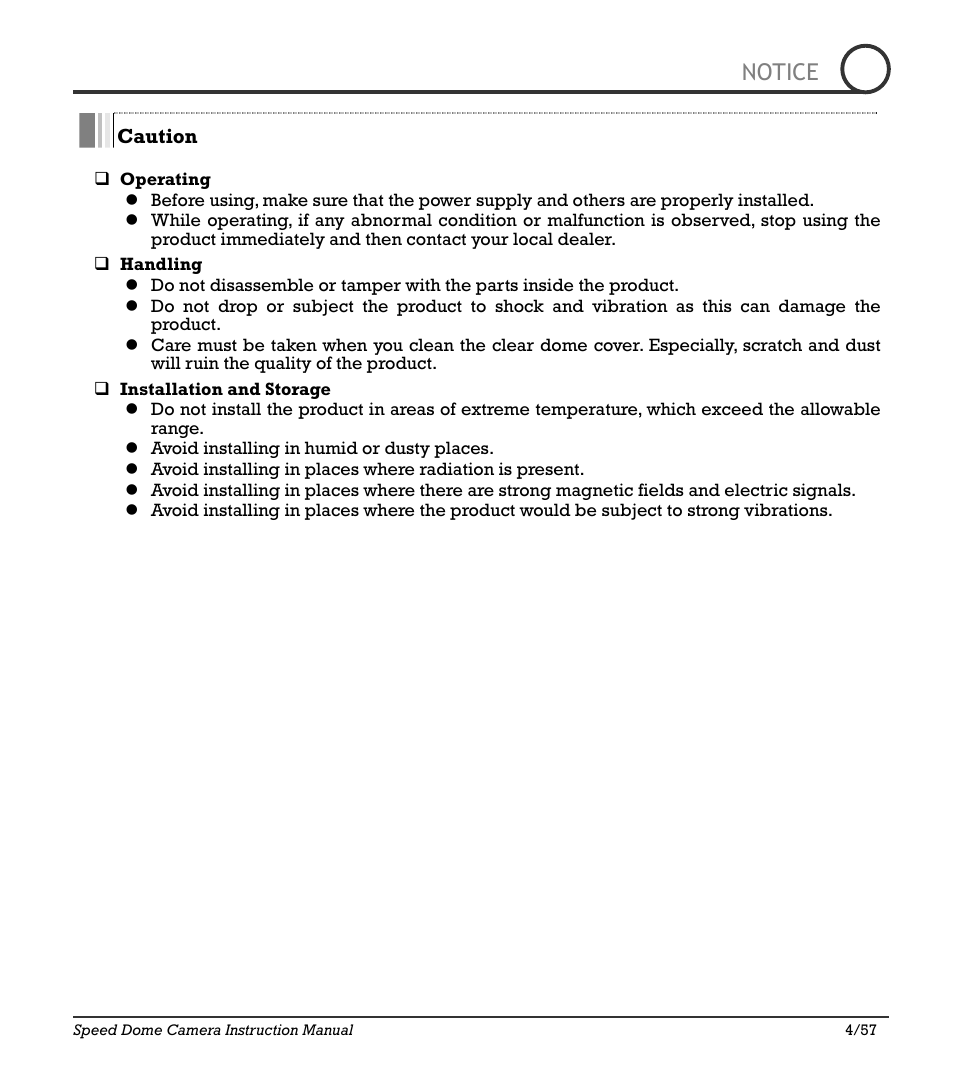 Icr-100x 4, Notice | IC Realtime 480TVL Super Night Vision Outdoor AF 22X Zoom Camera (ICR200X) User Manual | Page 4 / 46