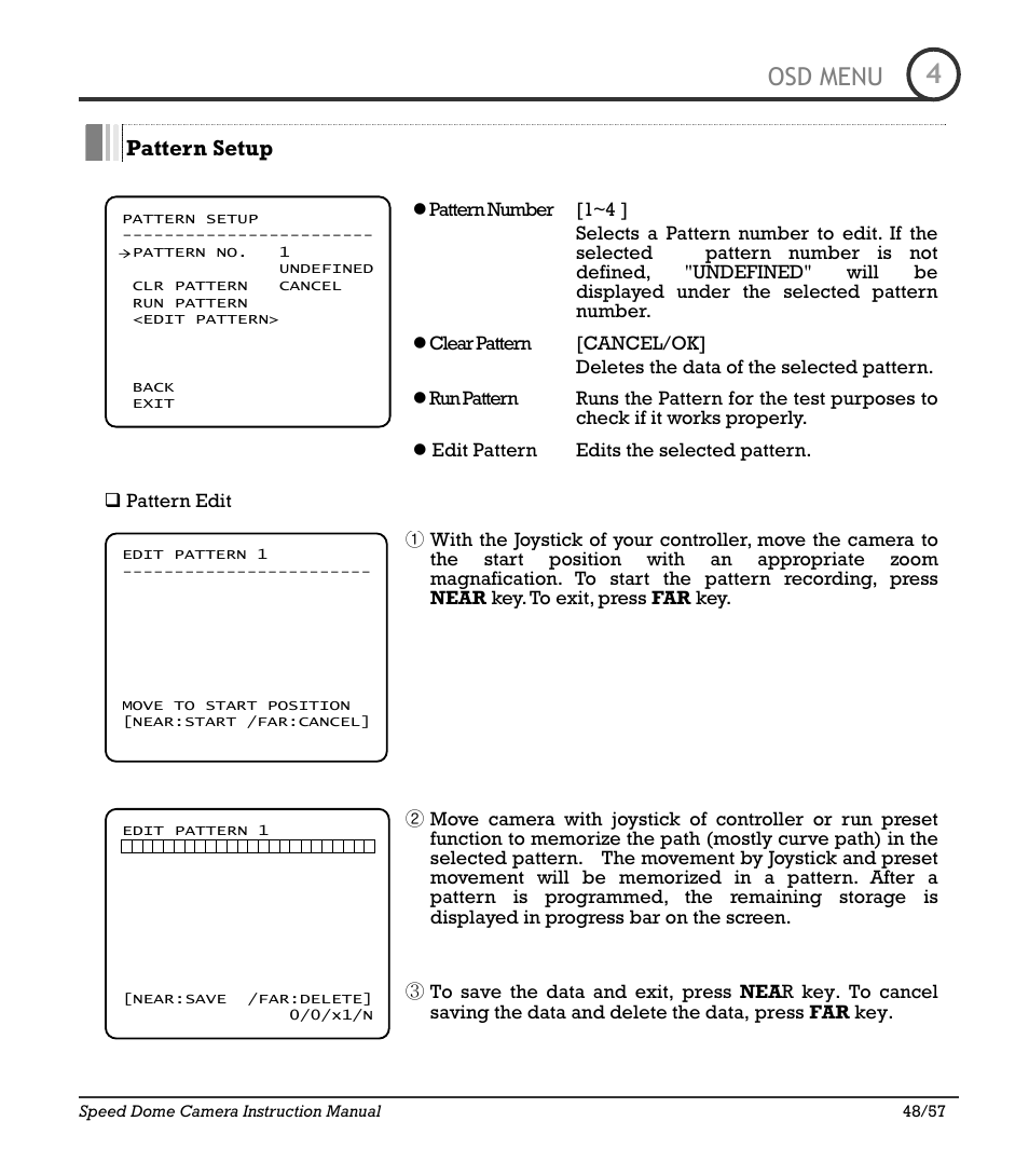 Icr-100x 48, Osd menu | IC Realtime 480TVL Super Night Vision Outdoor AF 22X Zoom Camera (ICR200X) User Manual | Page 40 / 46