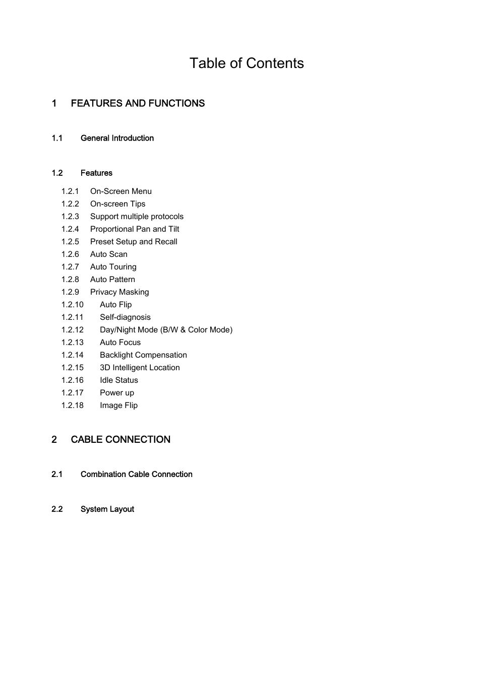 IC Realtime IP High Speed PTZ Dome Camera with 36X Zoom and WDR (ICIPZ3601WDR) User Manual | Page 2 / 33