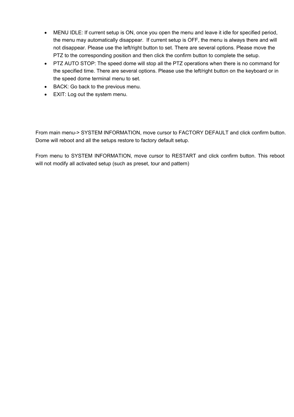 5 dome abnormal phenomenon operation | IC Realtime IP High Speed PTZ Dome Camera with 36X Zoom and WDR (ICIPZ3601WDR) User Manual | Page 30 / 33