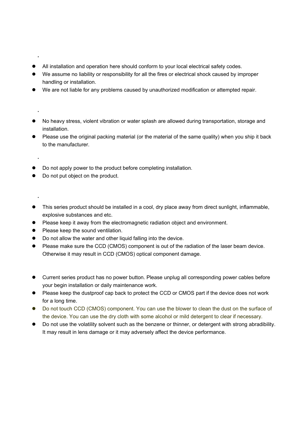 Important safeguards and warnings | IC Realtime IP High Speed PTZ Dome Camera with 36X Zoom and WDR (ICIPZ3601WDR) User Manual | Page 6 / 33
