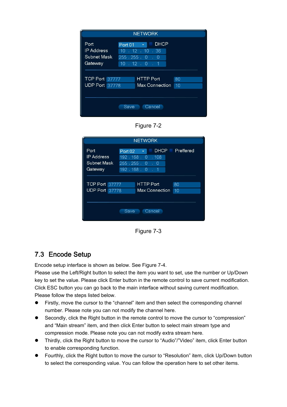 3 encode setup, Encode setup | IC Realtime 540TVL Box Style IP Cameras (ICIPS565) User Manual | Page 37 / 42