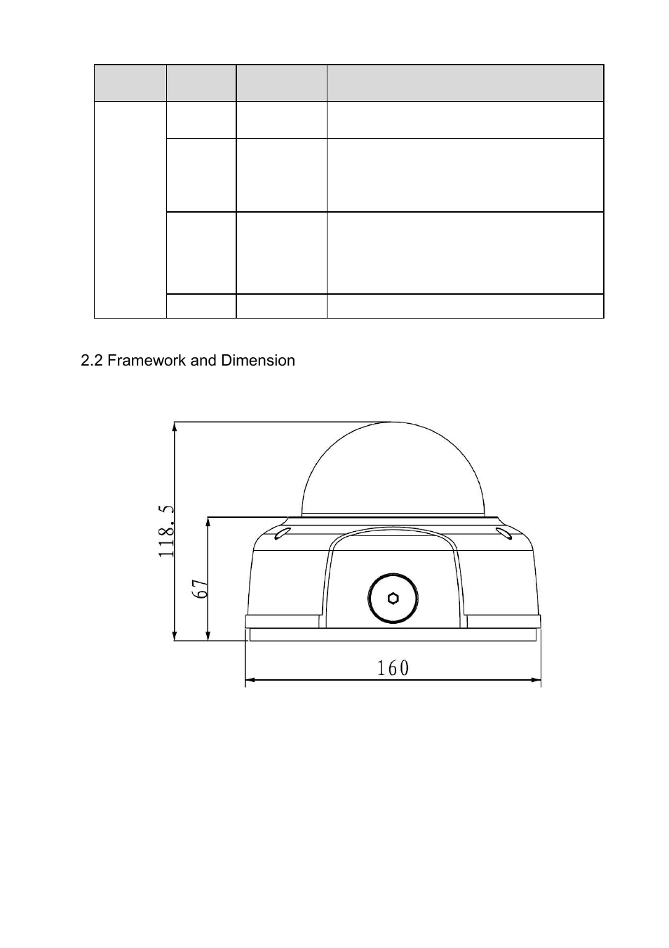 2 framework and dimension, Figure 2-2 12 | IC Realtime 3.0 MegaPixel 3.3-12mm VF IR Vandal IP Dome with SD & POE (ICIP3000DVIR) User Manual | Page 18 / 33