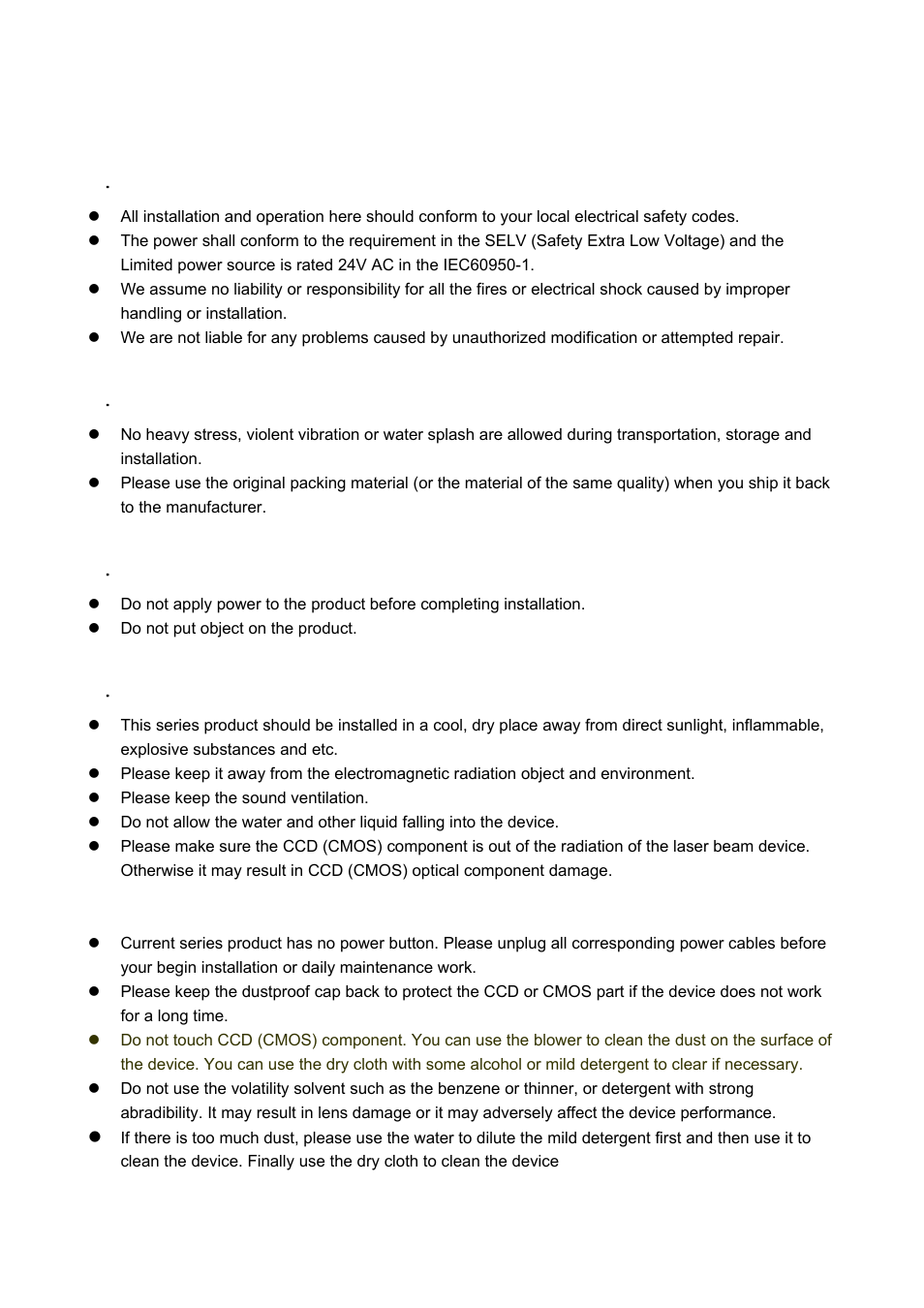 Important safeguards and warnings | IC Realtime 1.3 Megapixel 18X PTZ Network Camera (ICIPMP1801S) User Manual | Page 5 / 33