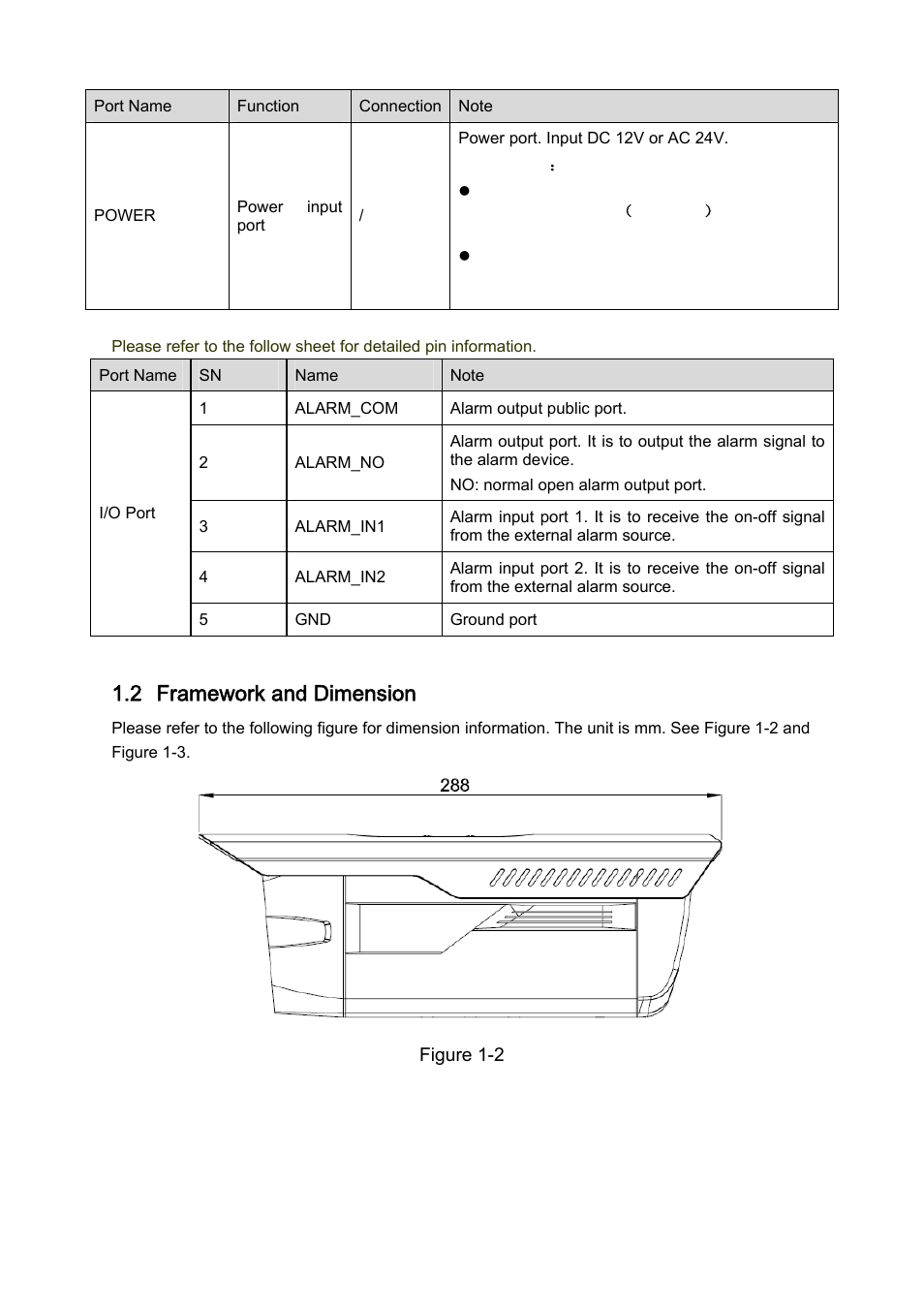 2 framework and dimension | IC Realtime 3.0 MegaPixel 8-16mm VF IP66 IP Bullet/Box Camera with IR & POE (ICIPS3000AF) User Manual | Page 6 / 16