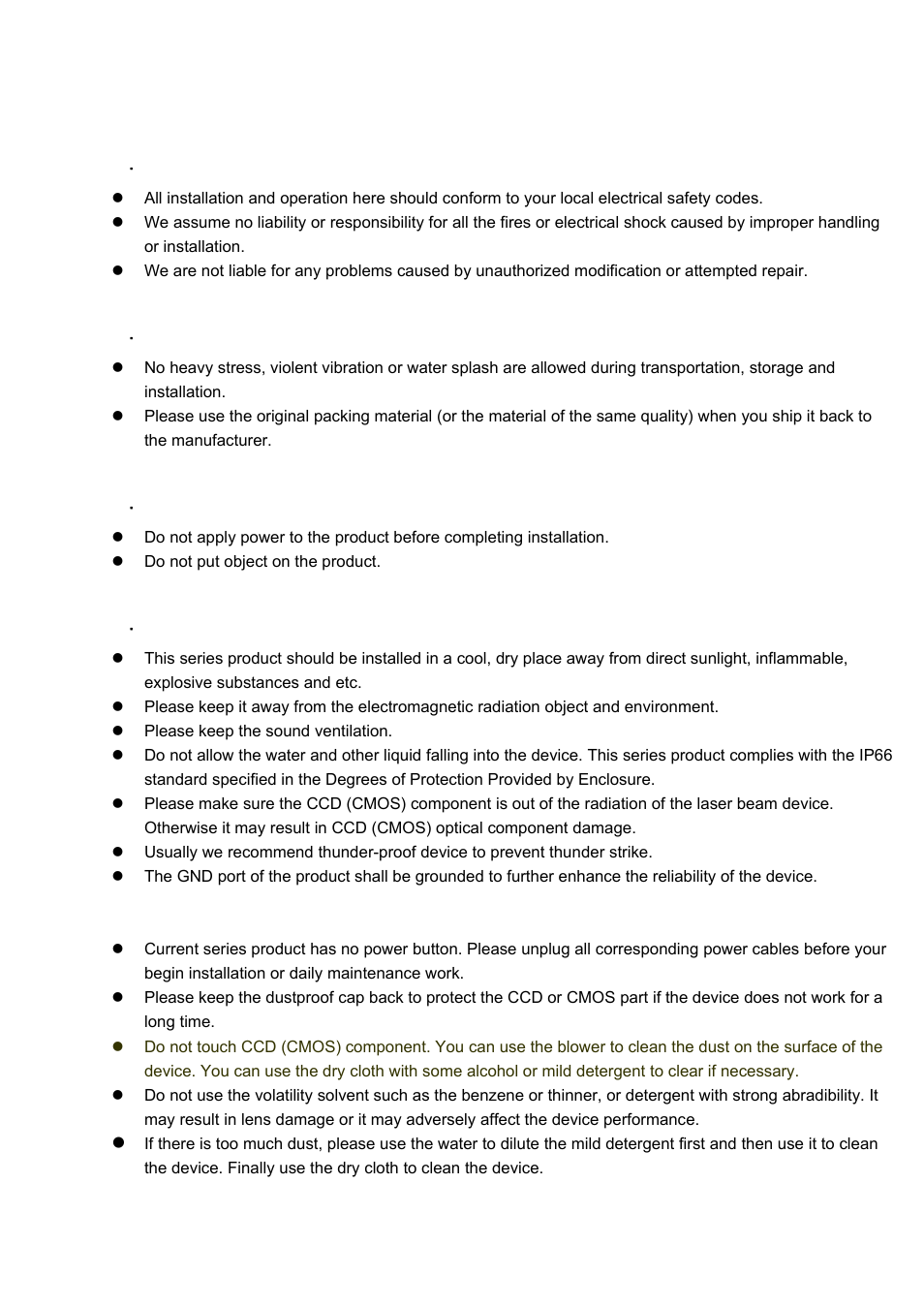 Important safeguards and warnings | IC Realtime 1.3 Megapixel 18X PTZ Network Camera with Up-to 300 ft IR (ICIPMP1808IR) User Manual | Page 5 / 38