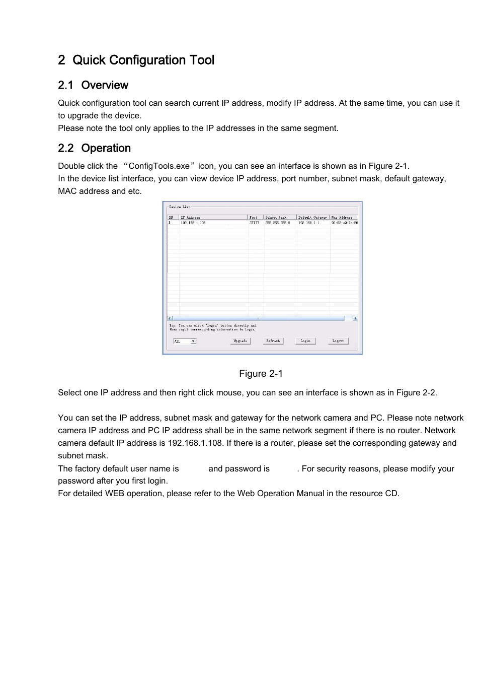 2 quick configuration tool | IC Realtime 1.3 Megapixel 18X PTZ Network Camera with Up-to 300 ft IR (ICIPMP1808IR) User Manual | Page 9 / 38