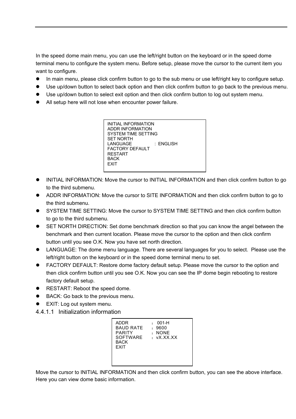 4 menu operation | IC Realtime 2Mp Full HD 20x/30x Network PTZ Dome Camera (ICIP2001HD) User Manual | Page 19 / 39
