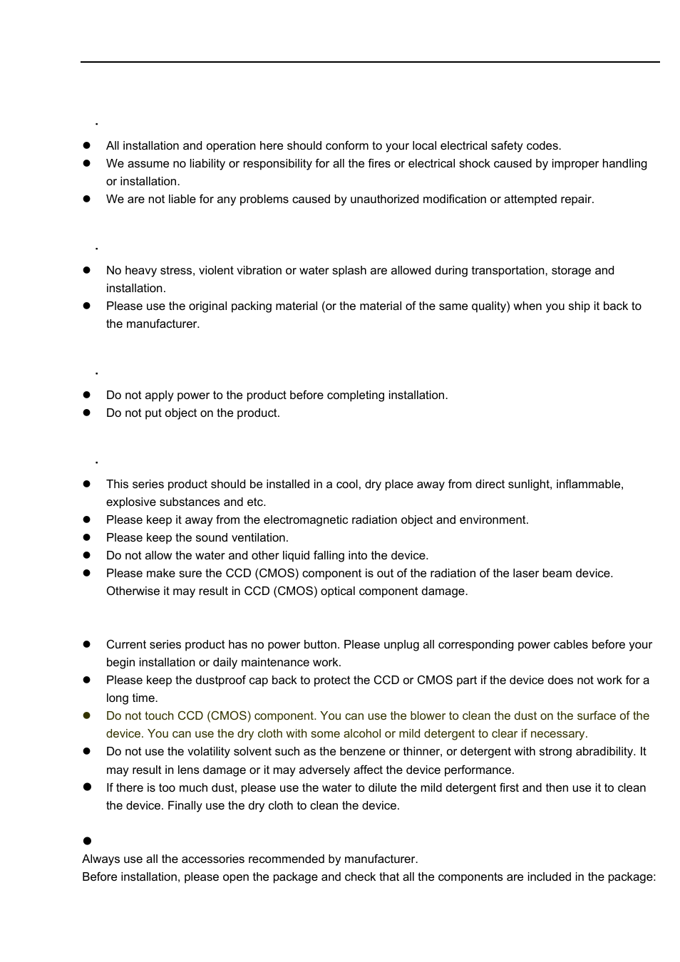 Important safeguards and warnings | IC Realtime 2Mp Full HD 20x/30x Network PTZ Dome Camera (ICIP2001HD) User Manual | Page 5 / 39