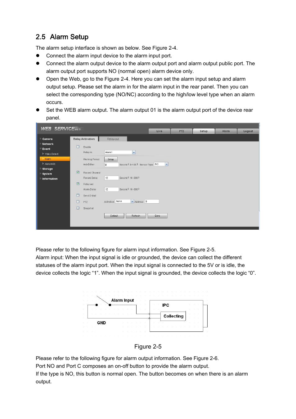 5 alarm setup | IC Realtime 1.3 Megapixel PoE WDR HD Network Camera (ICIPS1300WDR) User Manual | Page 25 / 41