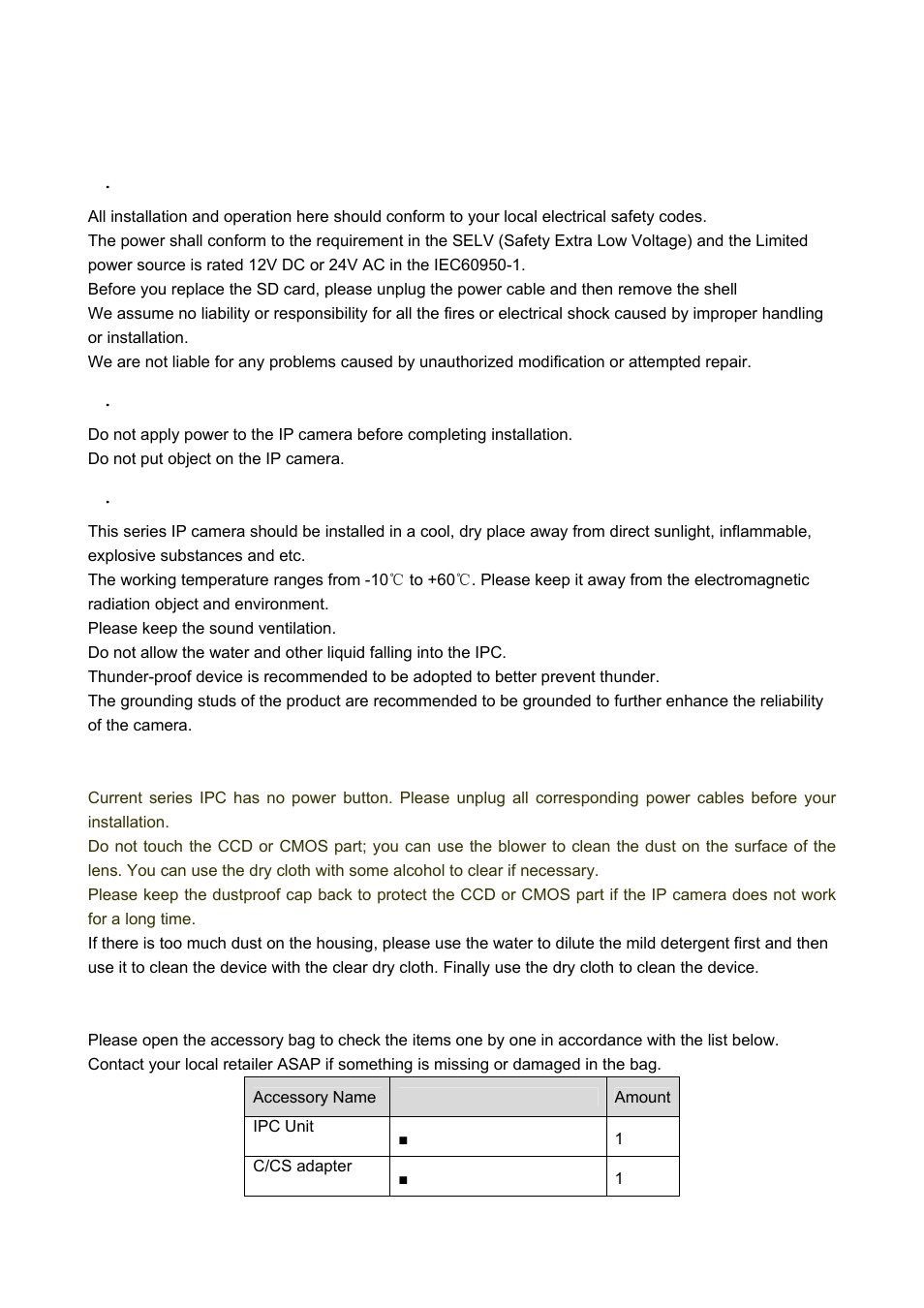 Important safeguards and warnings | IC Realtime 1.3 Megapixel PoE WDR HD Network Camera (ICIPS1300WDR) User Manual | Page 3 / 41