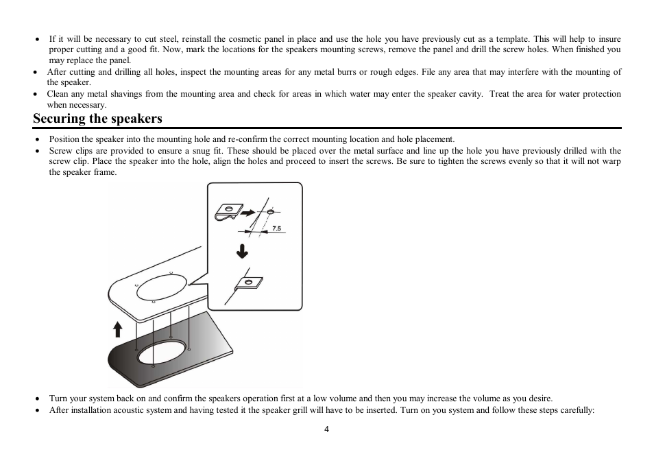 Securing the speakers | Hyundai H-CSD502 User Manual | Page 4 / 11