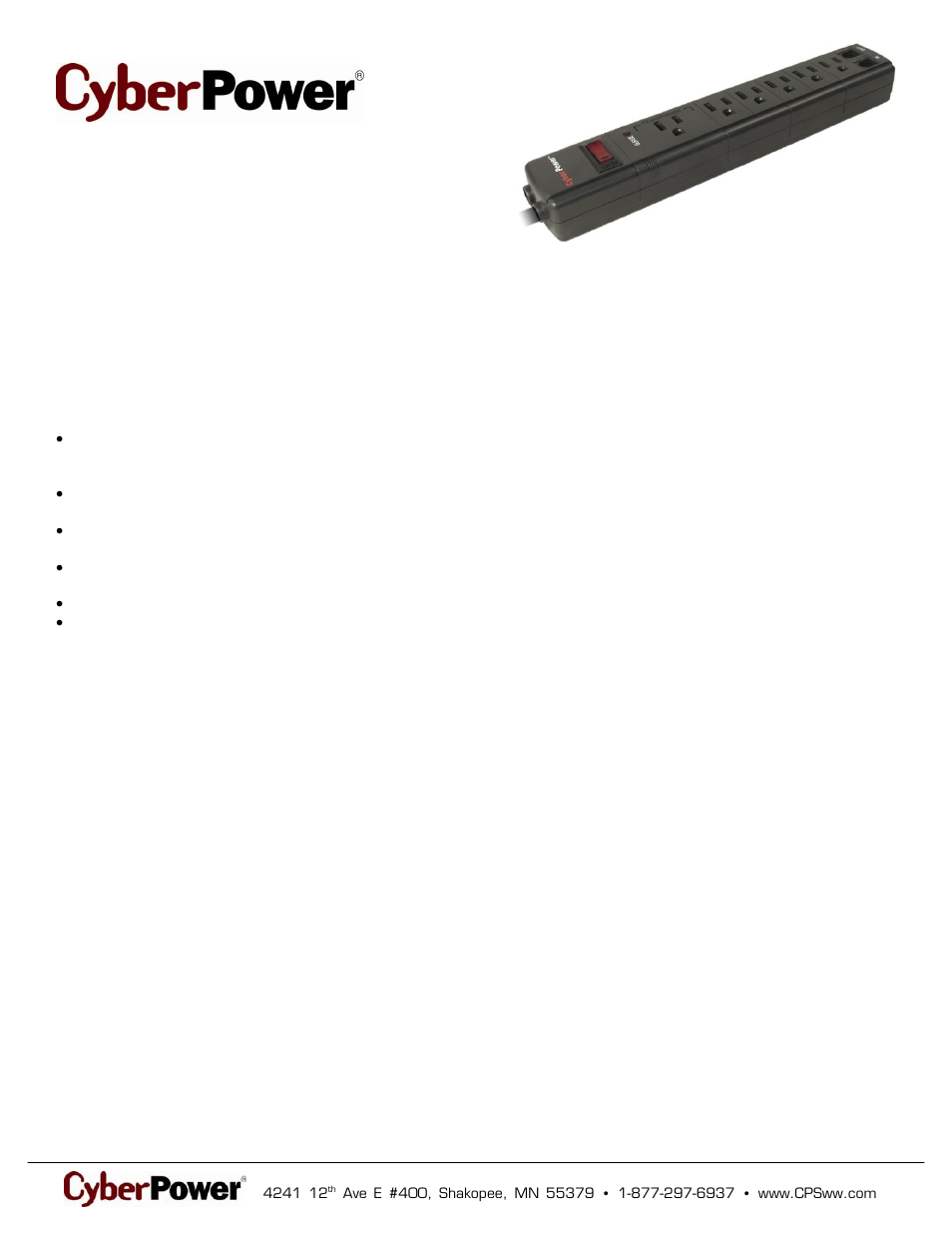CyberPower Systems 6050 User Manual | 2 pages