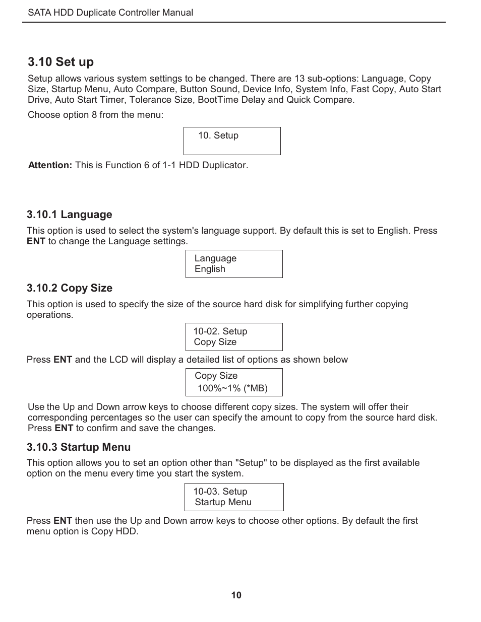 10 set up | ILY CFast/HDD Duplicator User Manual | Page 11 / 22