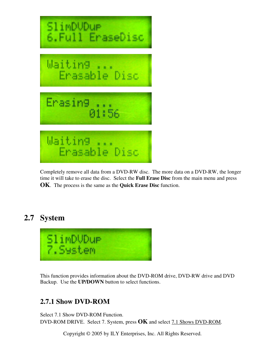 7 system, 1 show dvd-rom | ILY SlimDVDup User Manual | Page 13 / 22