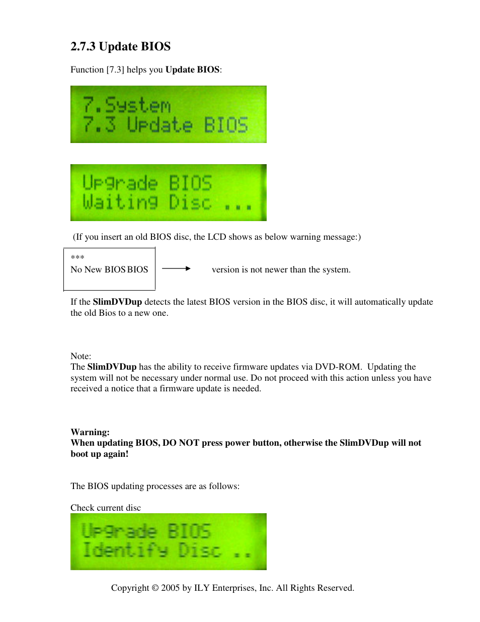 3 update bios | ILY SlimDVDup User Manual | Page 15 / 22