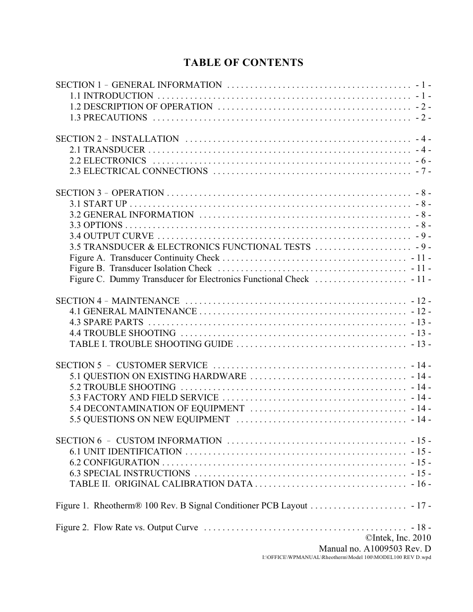 Intek 100 User Manual | Page 2 / 20