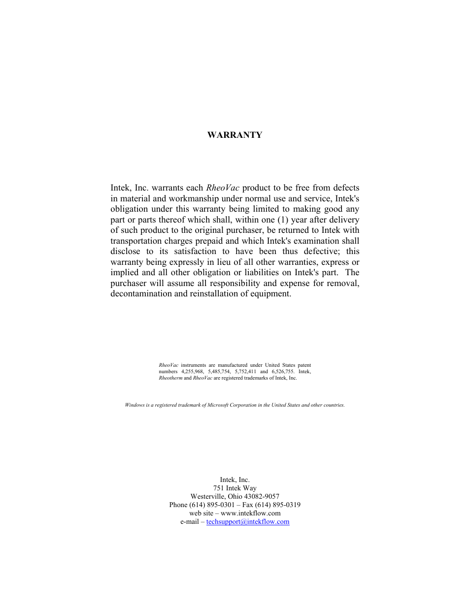 Intek RheoVac 950A User Manual | Page 2 / 49