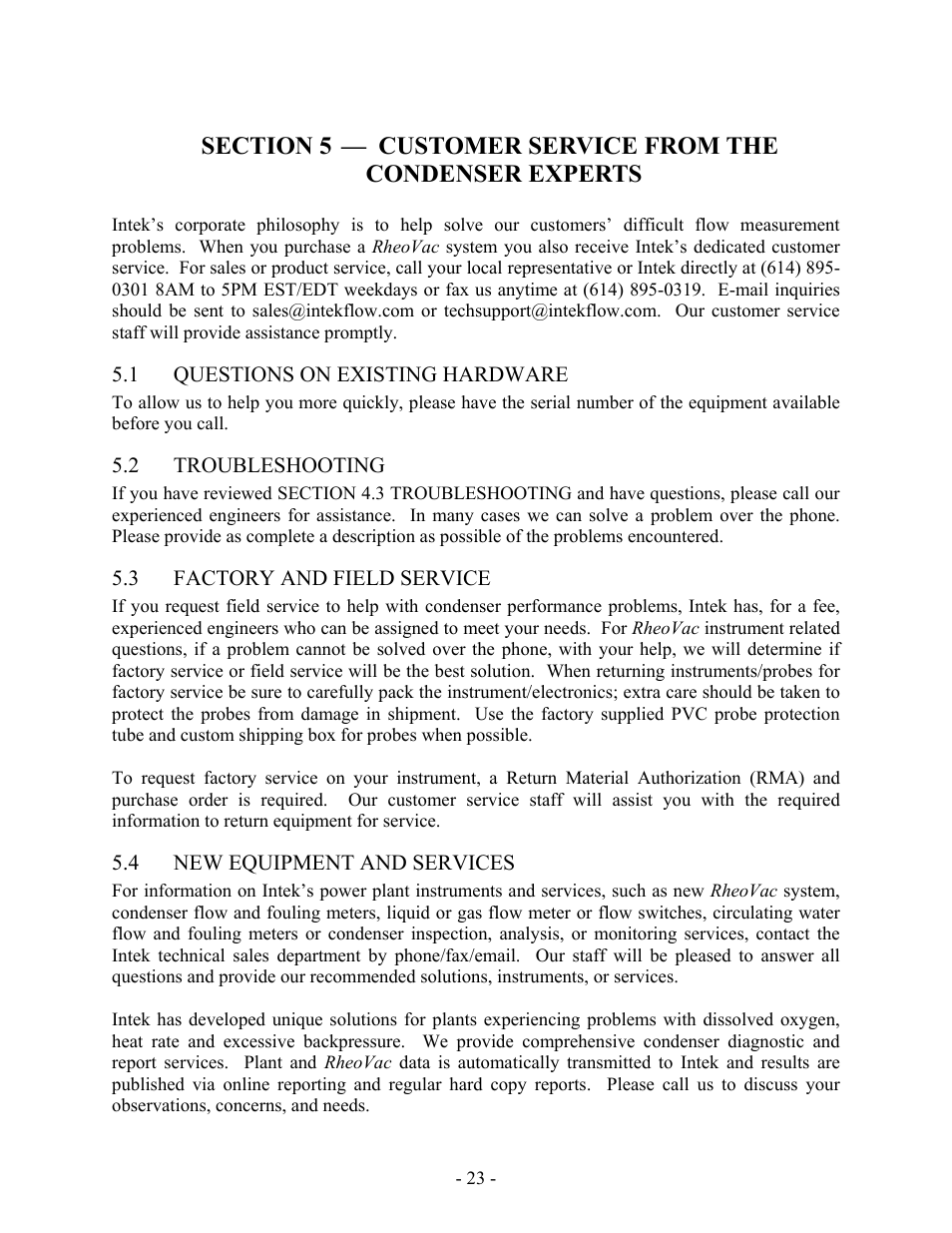 Intek RheoVac 950A User Manual | Page 25 / 49