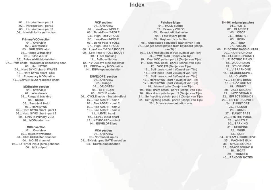 Index | Intellijel Atlantis User Manual | Page 2 / 137