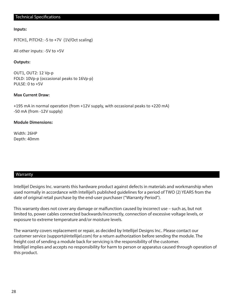 Intellijel Cylonix Shapeshifter v1.03 User Manual | Page 28 / 46