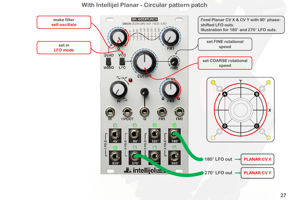 With intellijel planar - circular pattern patch | Intellijel Dr. Octature II User Manual | Page 29 / 32