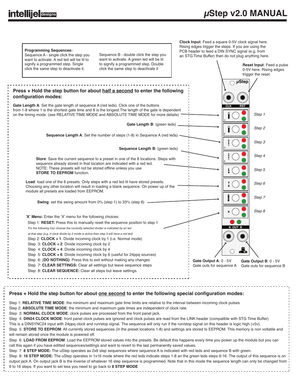 Intellijel µStep 2.0 User Manual | 1 page