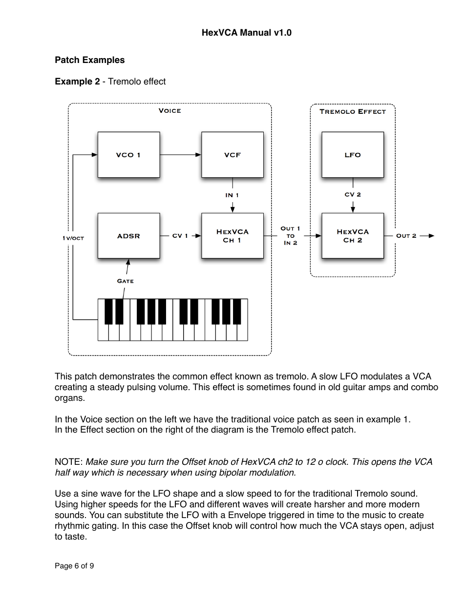 Intellijel HexVCA (draft) User Manual | Page 6 / 9