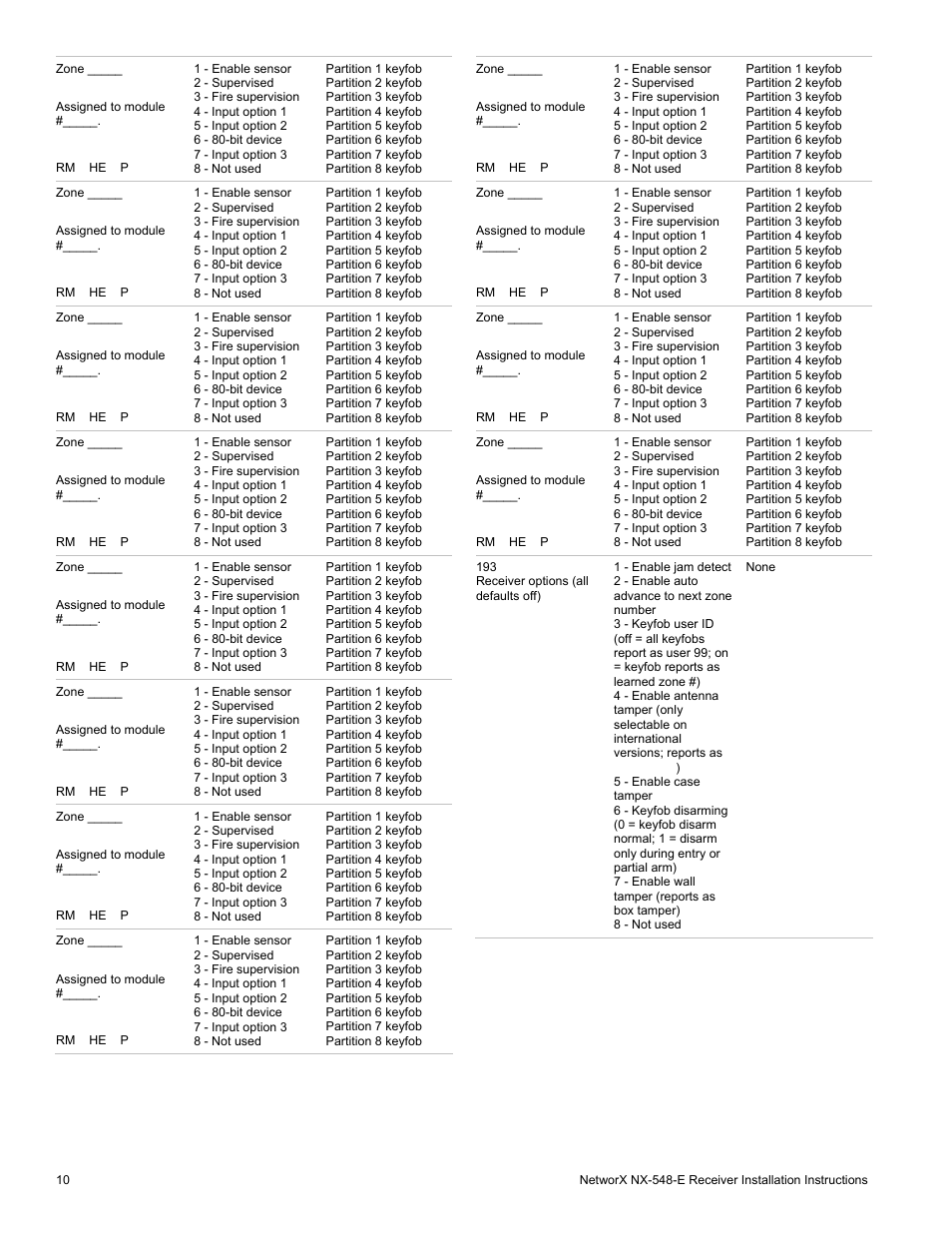Interlogix NX-548E User Manual | Page 10 / 12