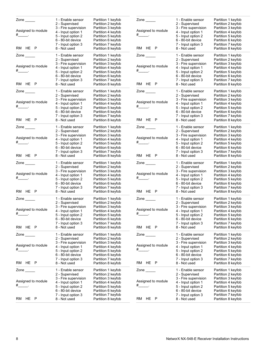 Interlogix NX-548E User Manual | Page 8 / 12