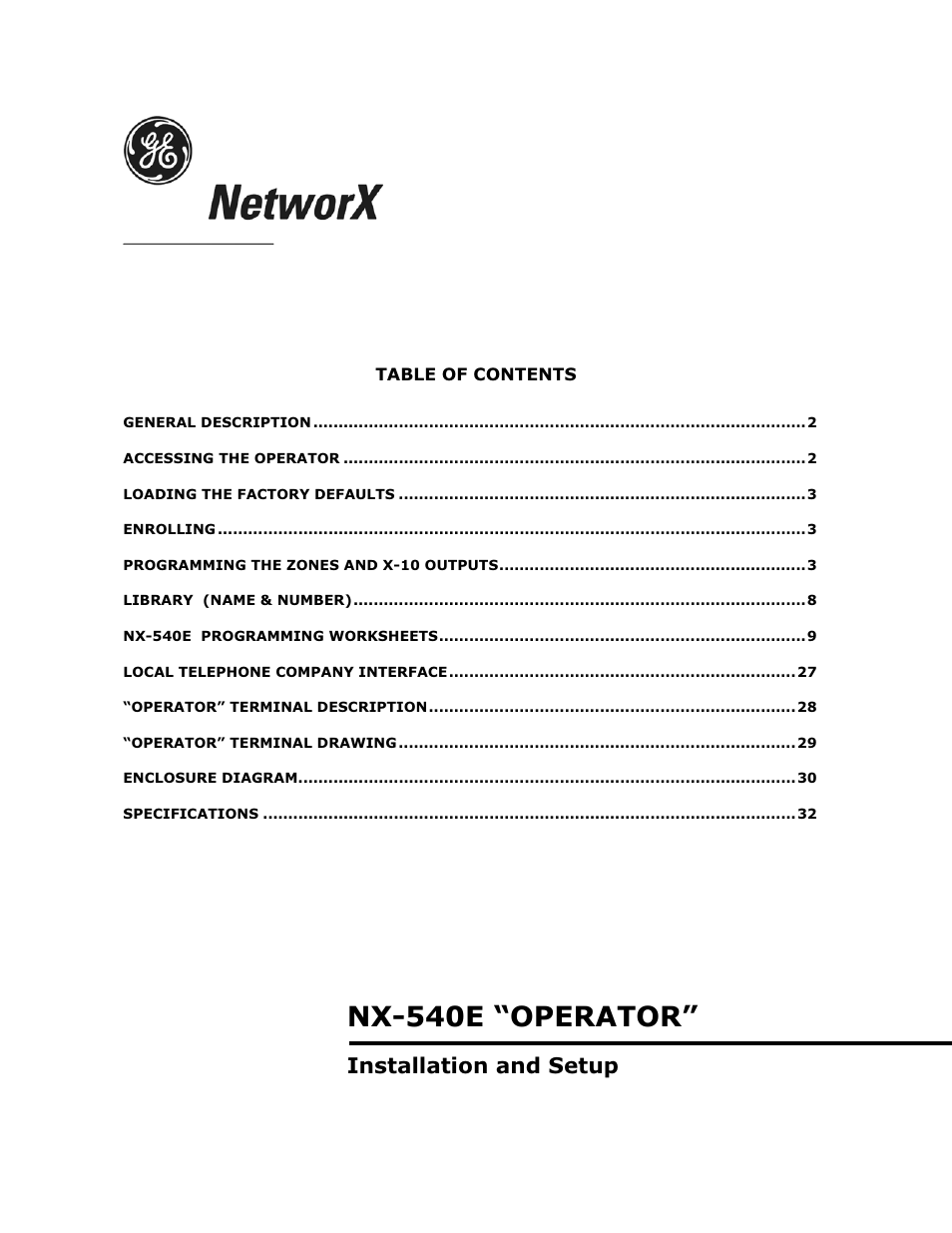 Interlogix NX-540E User Manual | 32 pages