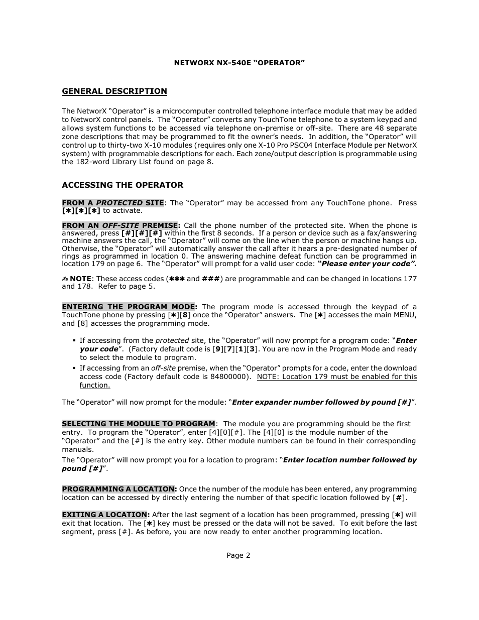 Interlogix NX-540E User Manual | Page 2 / 32