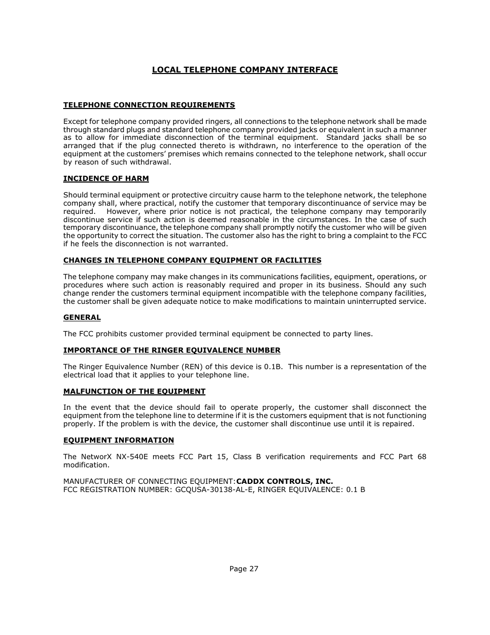 Interlogix NX-540E User Manual | Page 27 / 32