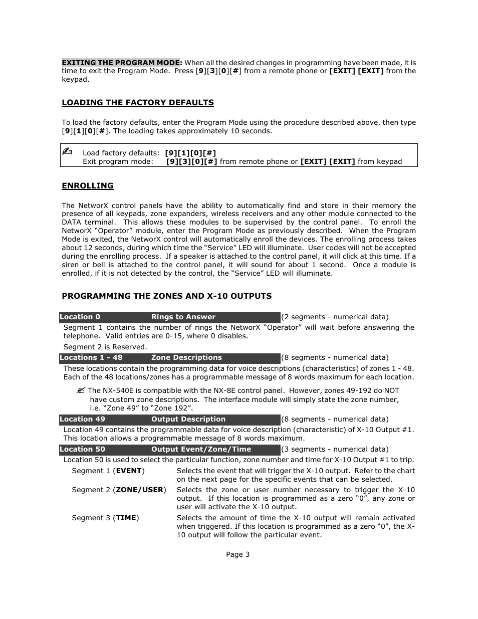 Interlogix NX-540E User Manual | Page 3 / 32