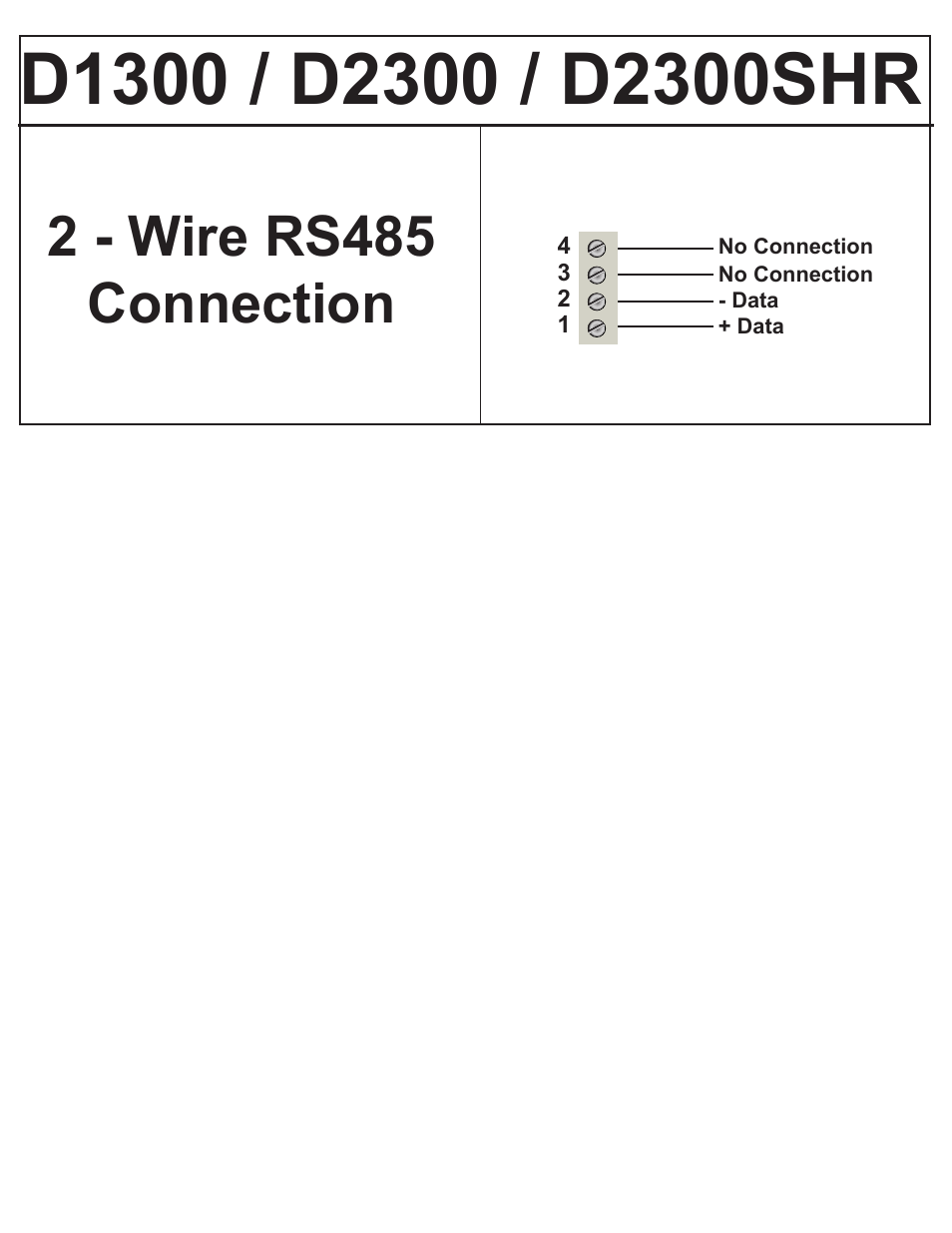 2 - wire rs485 connection | Interlogix D2300 Series User Manual | Page 2 / 11