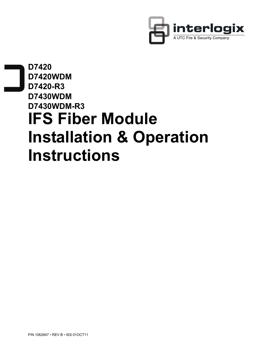 Interlogix D7400 Series User Manual | 10 pages