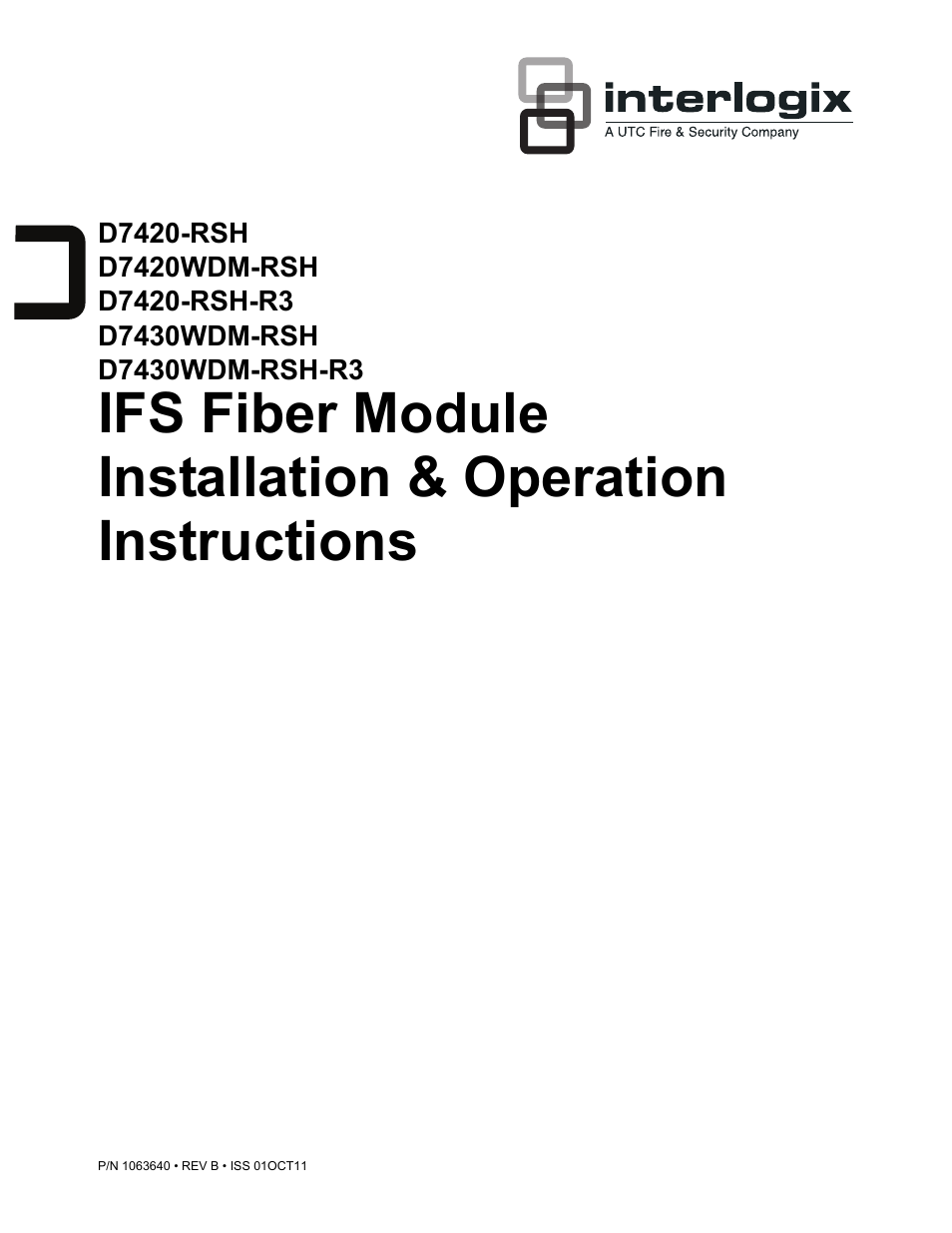 Interlogix D7400RSH Series User Manual | 10 pages