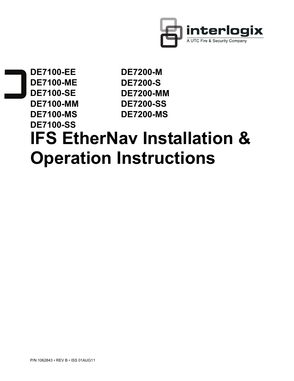 Interlogix DE7200 Series User Manual | 9 pages