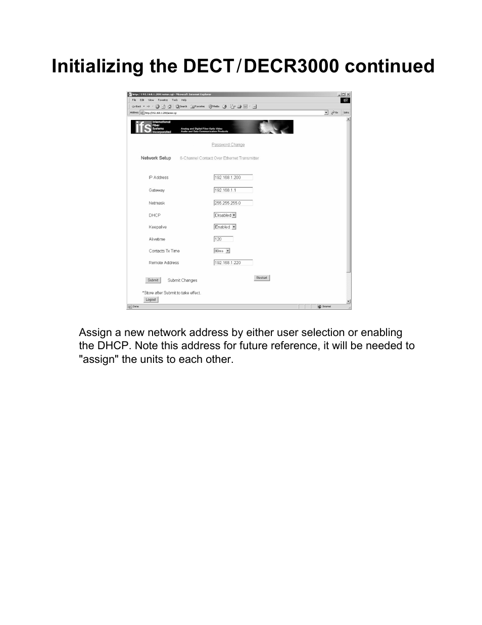 Initializing the dect / decr3000 continued | Interlogix DECR3000 Series User Manual | Page 5 / 8