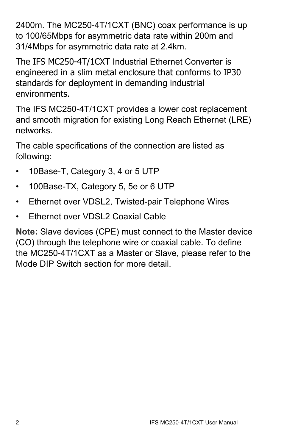 Interlogix MC250-4T/1CXT User Manual | Page 8 / 25