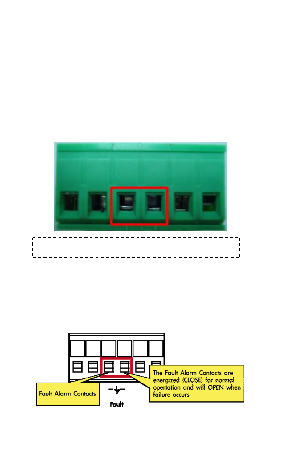 Wiring the fault alarm contact | Interlogix MC251-4P/1CXT User Manual | Page 18 / 28