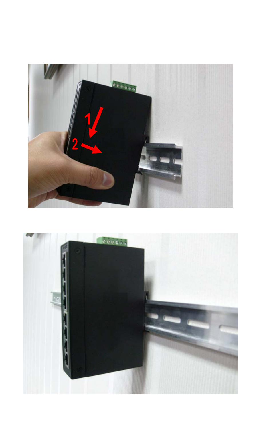 Mounting to a din-rail | Interlogix MC250-4T Series User Manual | Page 12 / 23