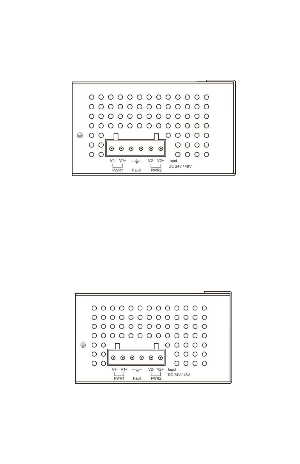 Top panel, Wiring the power inputs | Interlogix NS2051-4P/1T User Manual | Page 11 / 27