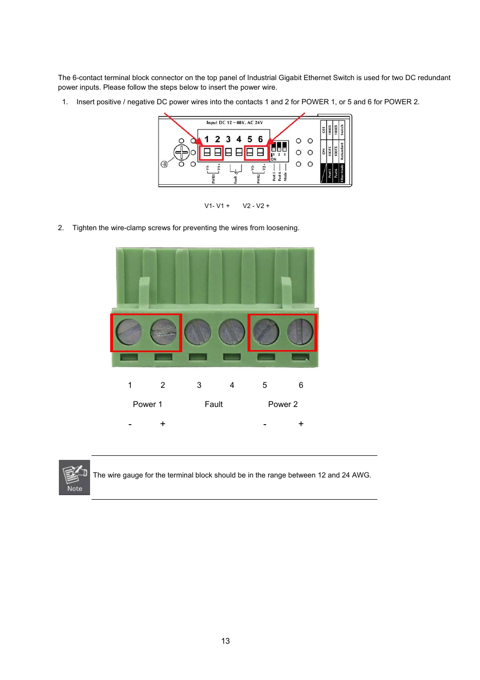 4 wiring the power inputs | Interlogix MC350-4T-2S User Manual | Page 13 / 32