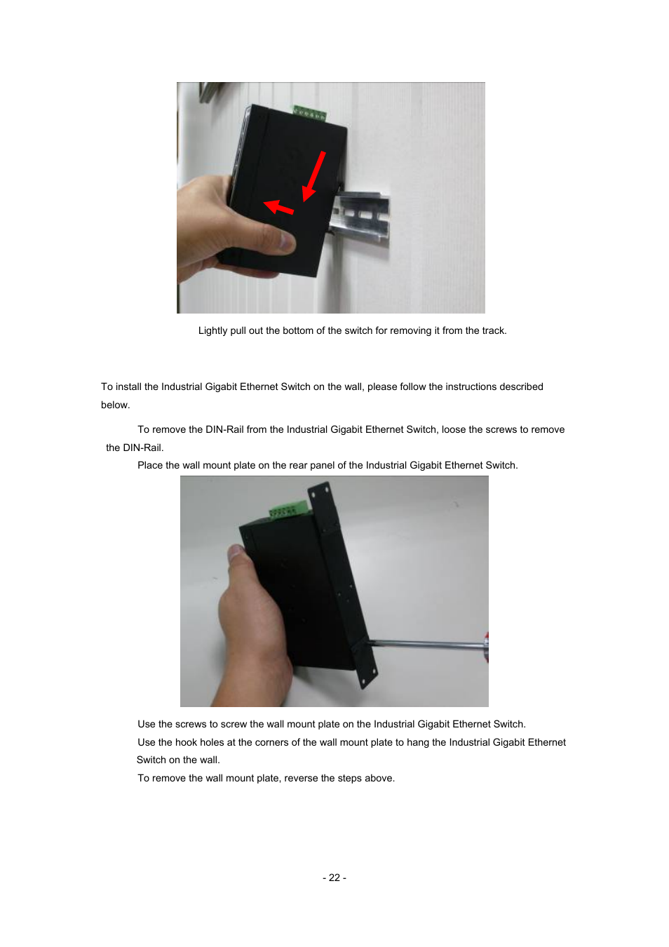 2 wall mount plate mounting | Interlogix MC352-4P-2S User Manual | Page 22 / 31