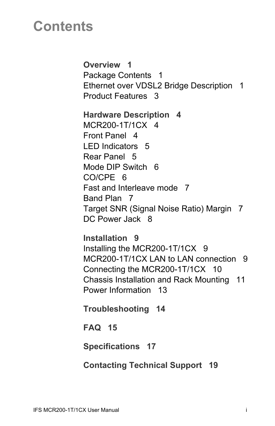 Interlogix MCR200-1T/1CX User Manual | Page 5 / 25