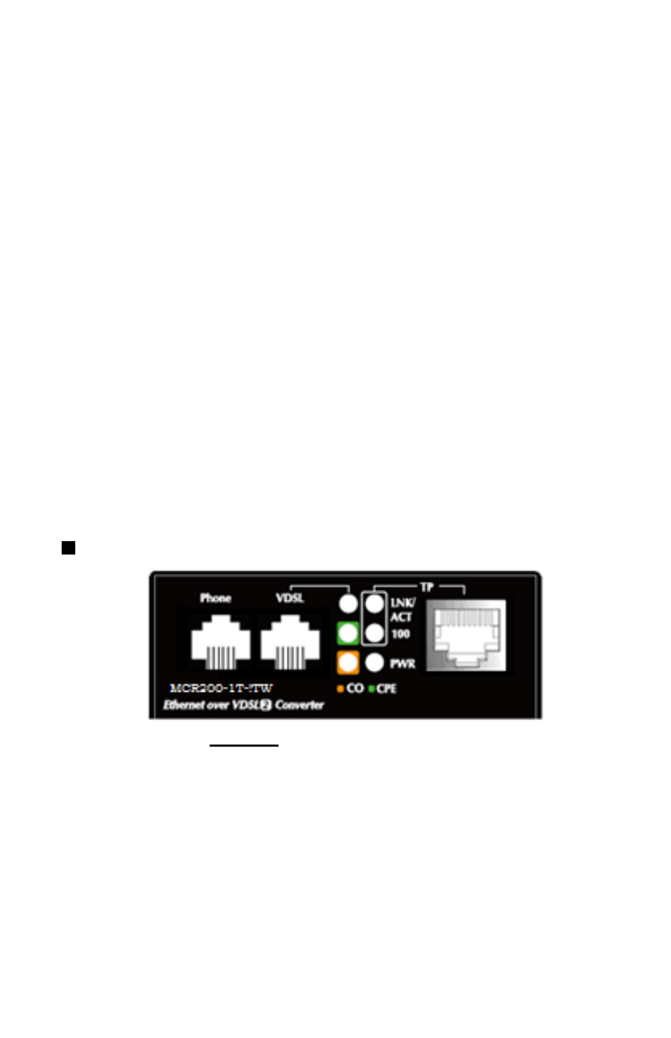 Hardware description, Front panel | Interlogix MCR200-1T-1TW User Manual | Page 10 / 23