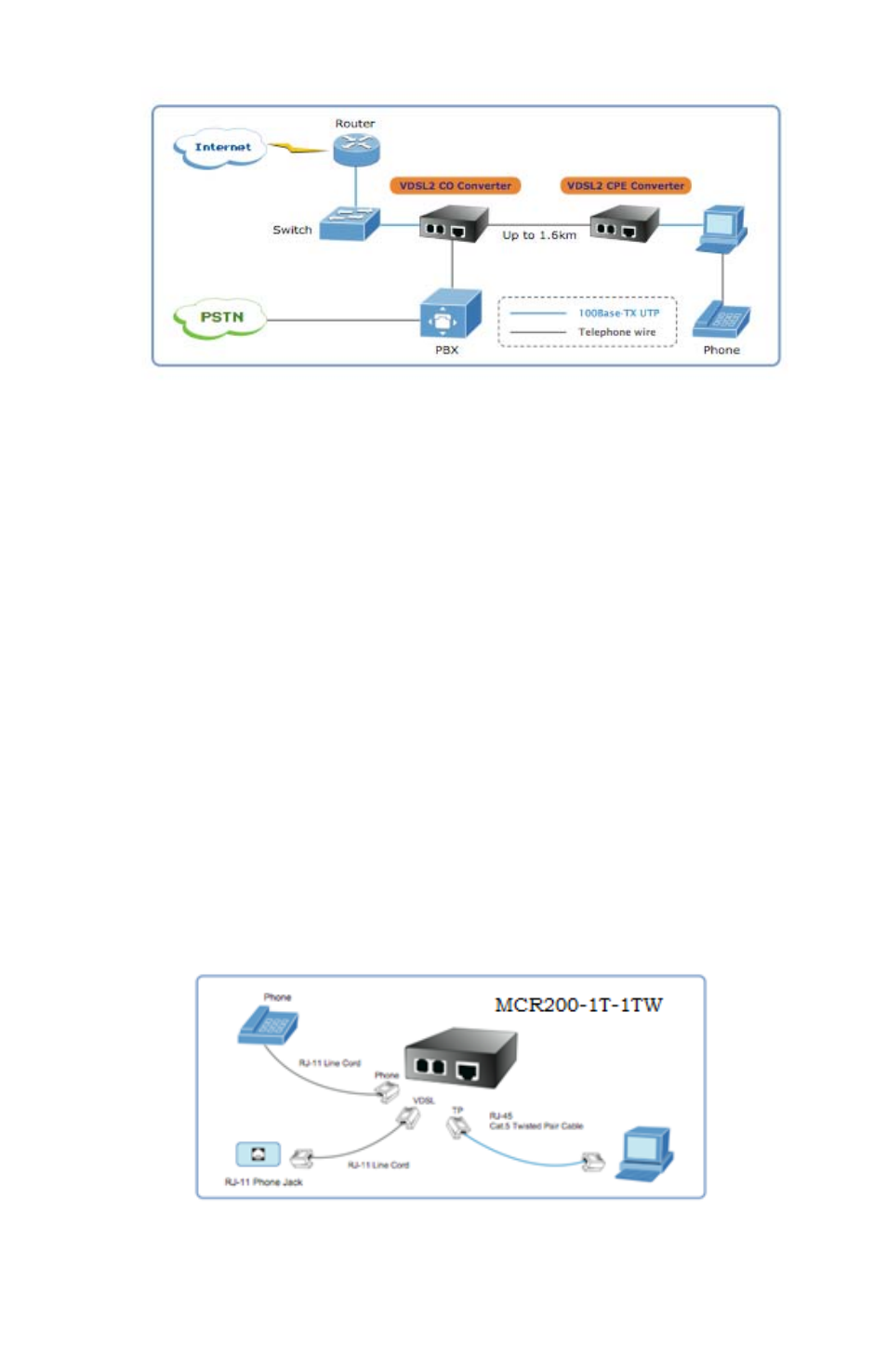 Connecting the mcr200-1t-1tw, Connecting standalone pc | Interlogix MCR200-1T-1TW User Manual | Page 16 / 23