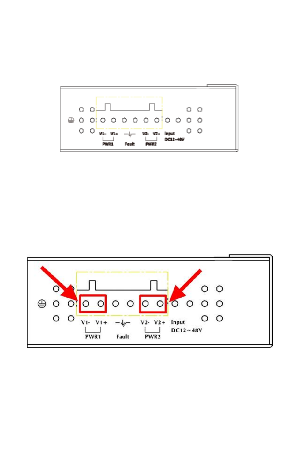 Converter top panel, Wiring the power inputs, Converter top panel 7 | Wiring the power inputs 7 | Interlogix MC250-1T/1S User Manual | Page 11 / 24